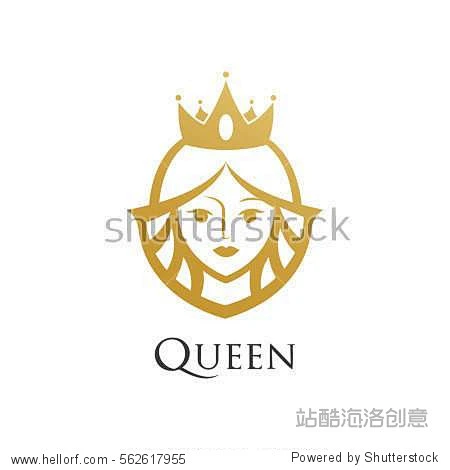 queen wearing crown logo-花瓣网