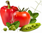 超写实番茄和灯笼椒灯笼椒|番茄|果蔬|果蔬图片|红色青椒|辣椒|切开的番茄|生活百科|矢量|矢量素材|水果|特写|豌豆|叶子