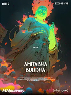 Midjourney｜线上拜佛～我佛慈悲