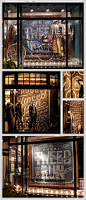 Tweed Run - London. Visual merchandising. Retail store window display. Men's clothing.