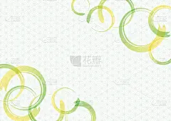 日本传统图案和圆的插画