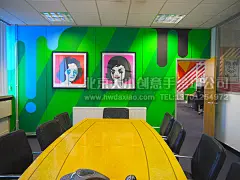 色彩艳丽充满活力的办公室手绘墙壁画 &lt;wbr&gt;墙体彩绘