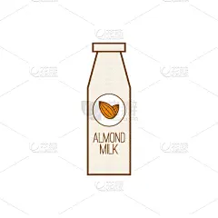 杏仁,图标,坚果,饮料,素食,清新,食品,糖浆,植物,分离着色