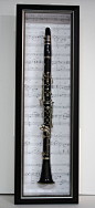 The mat board has been printed with the favourite musical piece and then the clarinet has been framed for a special birthday.