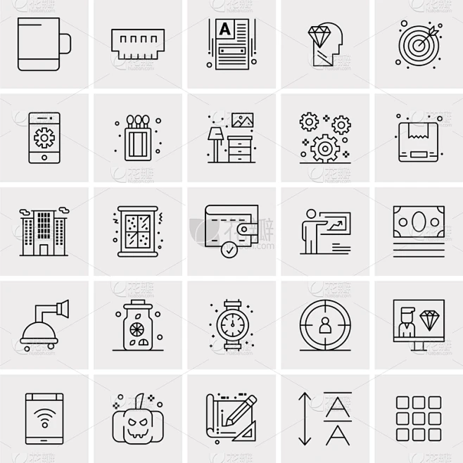 set 25 universal business icons图片_纹理图片素材-花瓣网