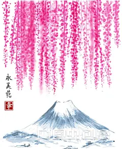 紫藤手绘与墨水 - 图虫创意图库正版图片,视频,插图,微博微信公众号配图,自媒体素材
