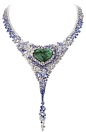 The 40ct heart-shaped emerald and sapphire necklace by AVAKIAN worn by Actress Ornella Muti on the amfAR red carpet. 关注时尚关注搭配关注@ MZ教你完美搭配 采集大赛#