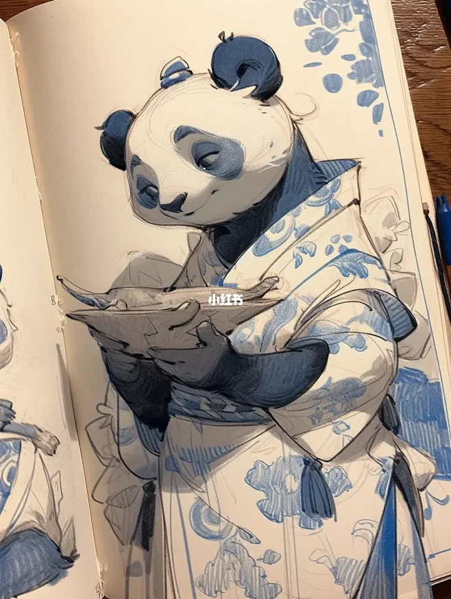 素描感！熊猫设计
