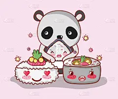 寿司,可爱,熊猫,分离着色,可爱的,宠物,亚洲,食品,图像,爱