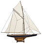 Authentic Models America's Cup Columbia 1901, Small, French Finish beach-style-decorative-objects-and-figurines