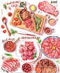 水彩手绘美食｜牛肉篇
