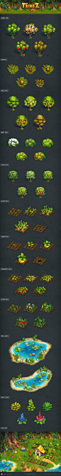 Plant Collection : Plant assets I made for mobile game the TribeZ  www.game-insight.com/en/games/the-tribez  in 2015-2017