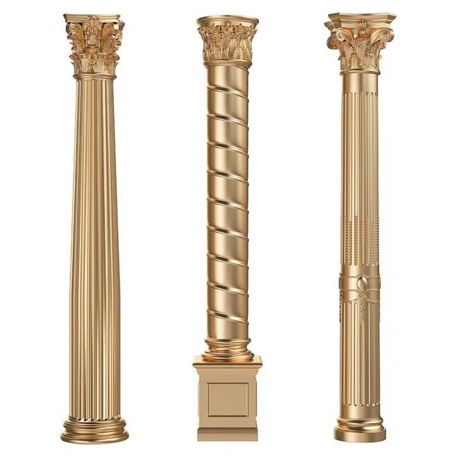 欧式柱子金色柱子
