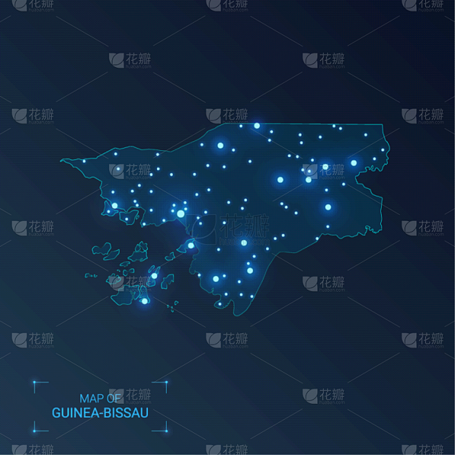 光亮,斑点,城市,几内亚,比绍,明亮,形状,几何形状,发光