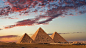金字塔日落，吉萨，开罗，埃及图片下载