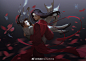 #天官赐福#  #天官赐福#  天官绘卷：暧花怜夜陷罪人坑。其实我之前画过一张这个情节，这次画基本是同一场景的另一个视角。图一长条慎点，手机侧过来看。 ​​​​