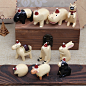 日式zakka杂货 创意礼品 圣诞小时光 小动物 树脂工艺品摆件