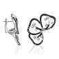 Stefan Hafner Light 18K White Gold Earrings With Black & White Diamonds featured in vente-privee.com
