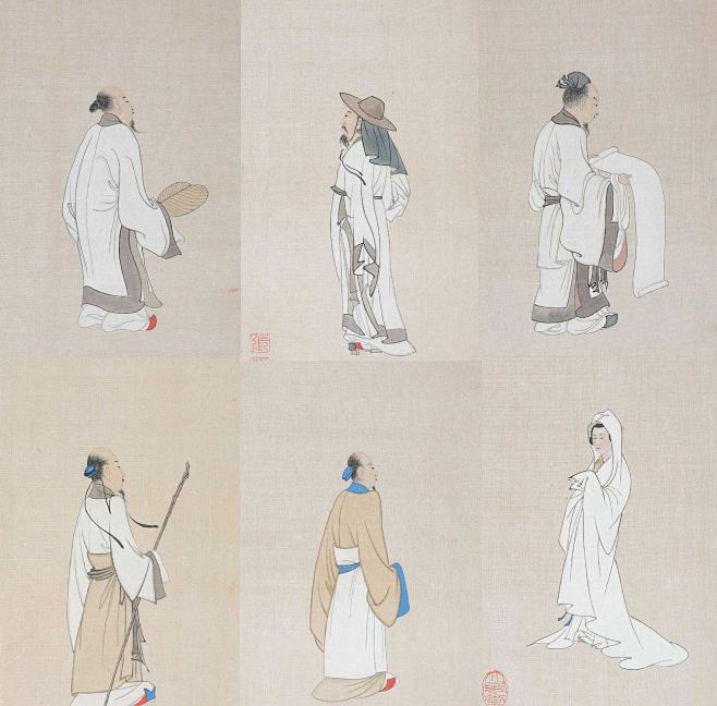 张大千人物画作