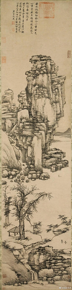 字裏行間采集到中国山水人物画卷——沈周
