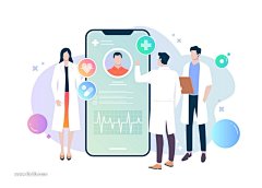 手机电脑金融环保办公合作时钟人物商务插画AI矢量素材_商务插画_乐分享素材网_psd素材_平面素材_png素材_免费素材_ppt模板_共享素材平台