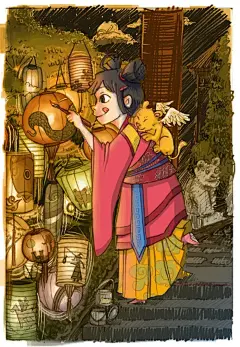 【中国传统节日】中秋节是中国三大灯节之一，过节玩灯。但中秋没像元宵节那样的大型灯会，玩灯主要只是在家庭、儿童之间进行的。