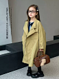 图图小象女童风衣外套2025春装新款儿童中长款中大童大衣亲子装-淘宝网