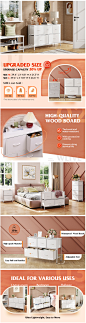 WLIVE Dresser with 5 Drawers, Dressers for Bedroom, Fabric Storag