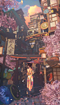 Anime 1440x2494 anime girls anime cherry blossom Japanese clothes