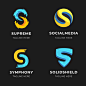 Flat design s logo template collection