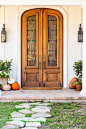 closed brown wooden door