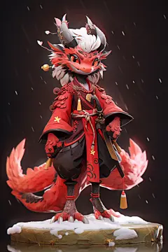 3d立体拟人化中国龙元素