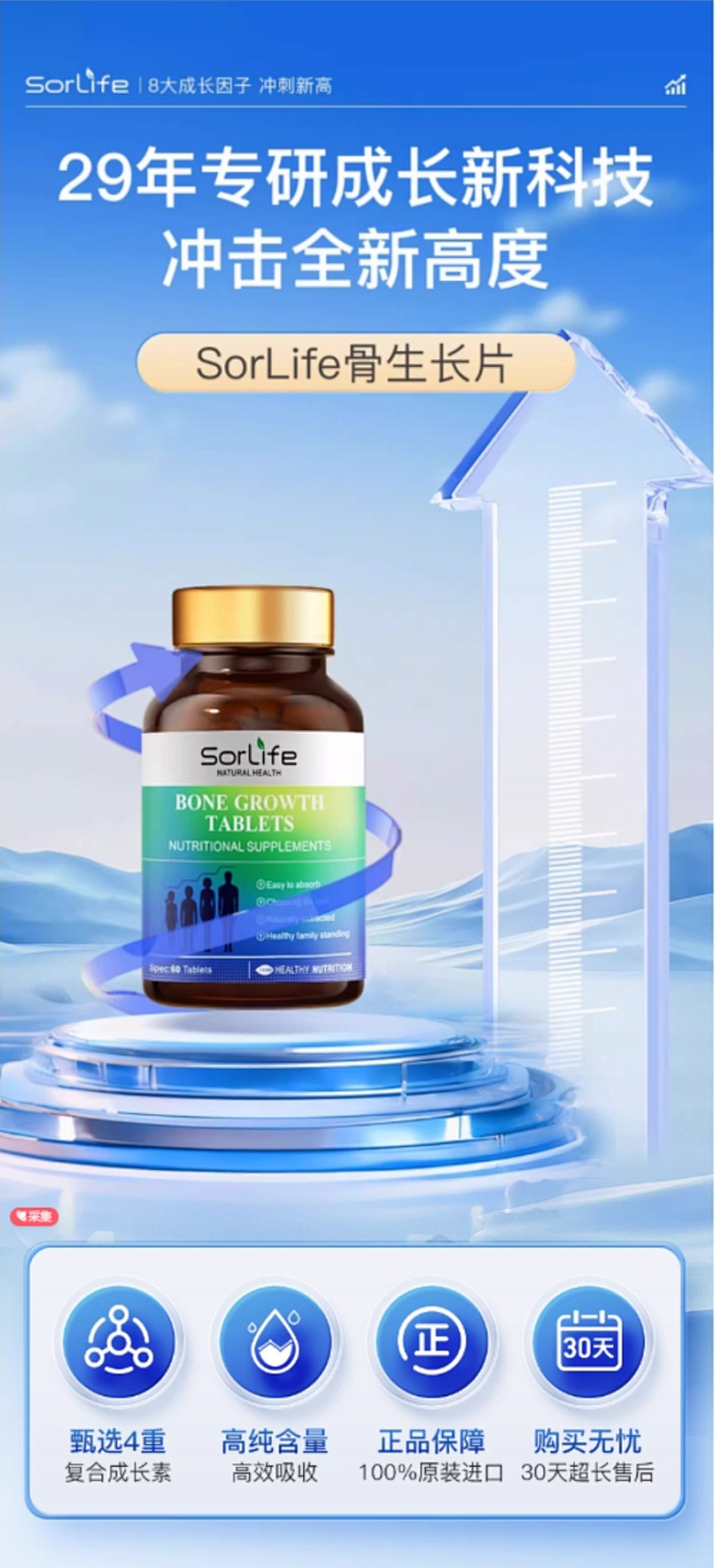 sorlife赖氨酸生长素青少年成长高钙...