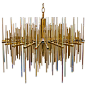 Rare Sciolari Italian Irridescent Glass Rod Chandelier | From a unique collection of antique and modern chandeliers and pendants  at http://www.1stdibs.com/furniture/lighting/chandeliers-pendant-lights/