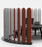 BUZZIPICNIC ROUND | Alain Gilles for Buzzipsace -  table round Picnic wood office collaborative furniture connectivity open space work space data cowork coworking share round partitions blinds screens