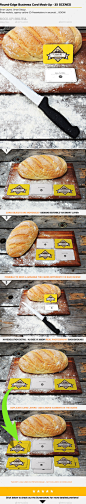 Bakery Business Card Mock-Up Round Corner名片设计展示模板-淘宝网