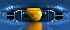从宇宙飞船的甲板上俯瞰火星。星际旅行。行星探索。新的世界和星系。科幻小说。未来科技