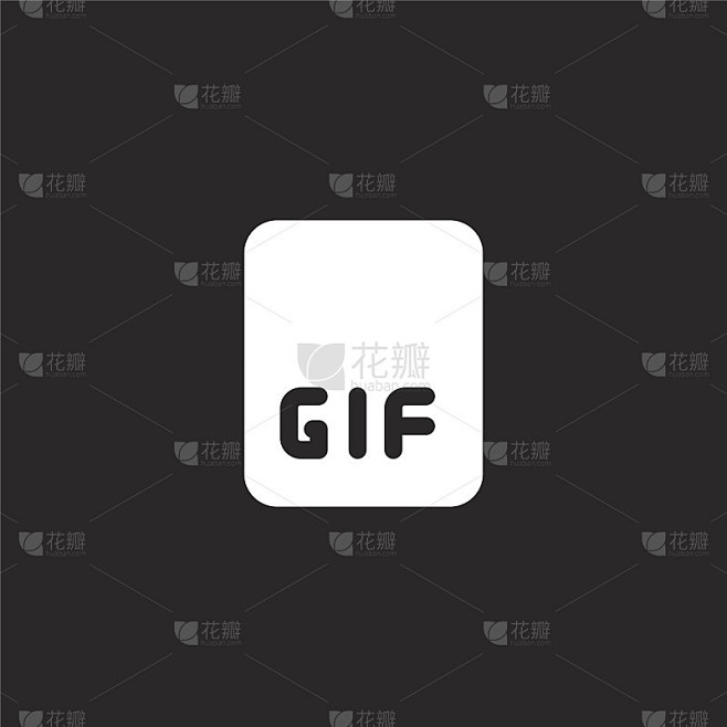 gif文件图标。填充gif文件图标，用于网站设计和移动，应用程序开发。GIF文件图标从填充图像文件集