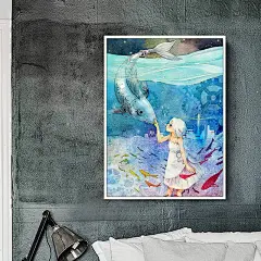 云图 儿童房装饰画女孩卧室人物卡通小清新电影海报墙画客厅挂画-tmall.com天猫