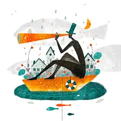 #插画狂想# 《秋》。俄罗斯插画师 Chaos Ego 作品。 ​​​​