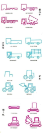 一些交通工具的简笔画