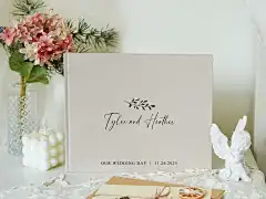 Custom Wedding Guest Book, Guest Signing Book, Guest Book Wedding, Engagement Signning Book, Linen Guest Book, Anniversary Gift image 10