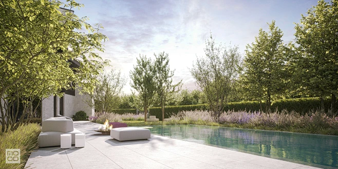 architecture CGI design exterior green Landscape minimalist Render ...