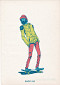 滑板即犯罪：来自Gerhard Human的一组手绘插画《Skateboarding is a Crime》。非常有趣的一种视觉效果，纯色的线条以及撞色的应用都是非常让人着迷