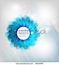 stock vector : Vector chrysanthemum blue flower vector card.  abstract