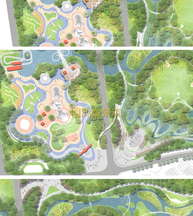 城市滨水公园PS彩色平面图生态湿地景观规划设计PSD分层彩平素材-淘宝网-花瓣网