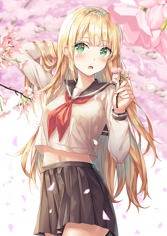 二次元动漫美少女萌妹子学生服壁纸