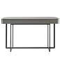 Marmaduke Flexform Writing Desk Marmaduke designed by Roberto Lazzeroni for Flexform is a writing desk from the Mood collection. Metal structure and wooden top with upholstery in saddle leather available in different finishes.