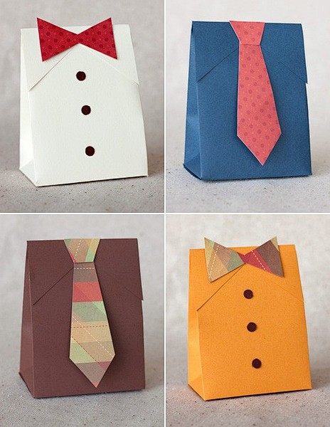 漂亮的领带和衬衫纸盒包装袋设计