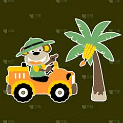 猴子,汽车,香蕉树,卡通,香蕉,农业,可爱的,食品,童子军协会,猿